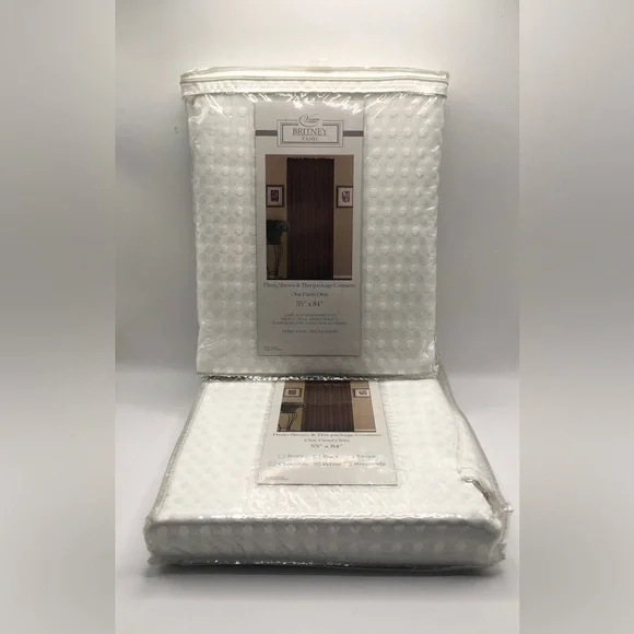 Set/2 White Britney Panel Curtains 55”x84” New Unopened, Original Packaging - Picture 1 of 3